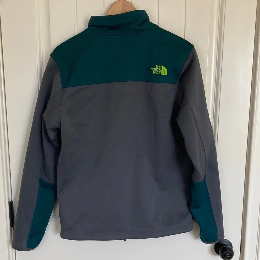 The‎ North Face Mens Gray Teal Risor WindWall Softshell Jacket Size Small